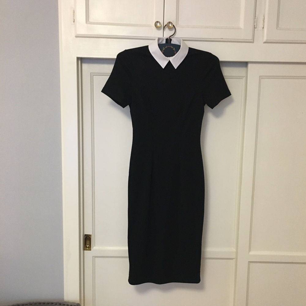 Asos black dress with white collar Size 0